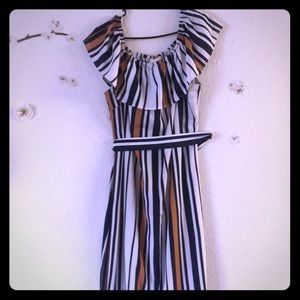 Off the shoulder, striped dress